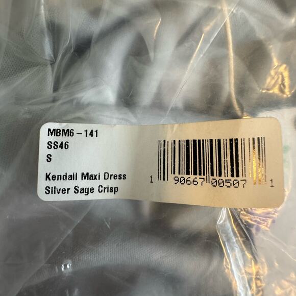 Show Me Your Mumu Kendall Soft V-Back A-Line Gown - Silver Sage Crisp NWT Small - Picture 10 of 10